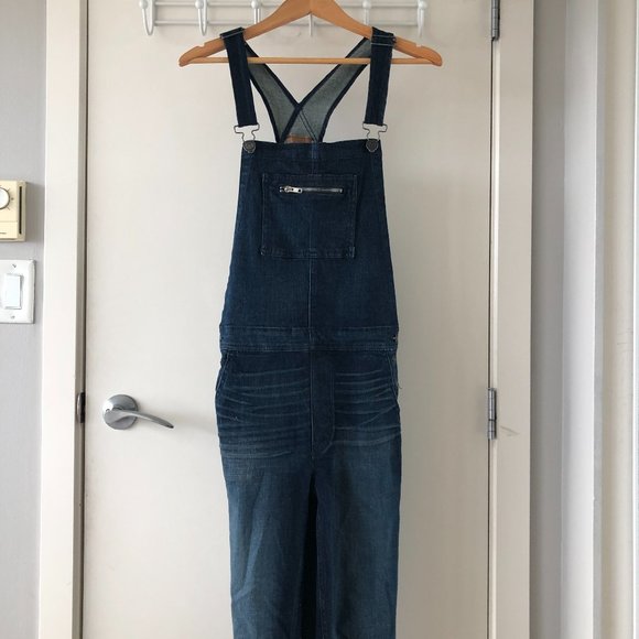 American Eagle Slim Fit Dark Denim Overalls - Picture 2 of 10